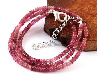 Tourmaline Necklace, Pink Tourmaline Necklace, Natural Tourmaline Beads, Tourmaline Beaded Necklace, Tourmaline Beads, Bio Pink Tourmaline
