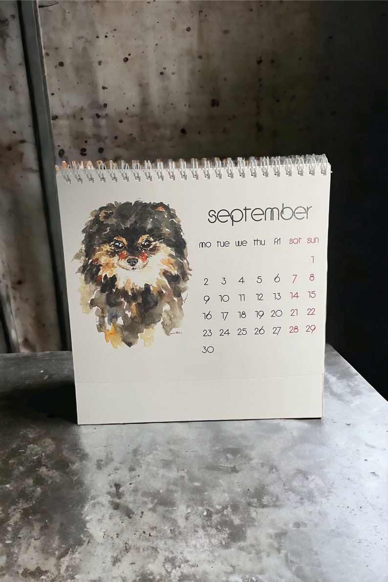 Calendar 2024, Cat and Dog Calendar, Watercolor Calendar, Cat Calendar