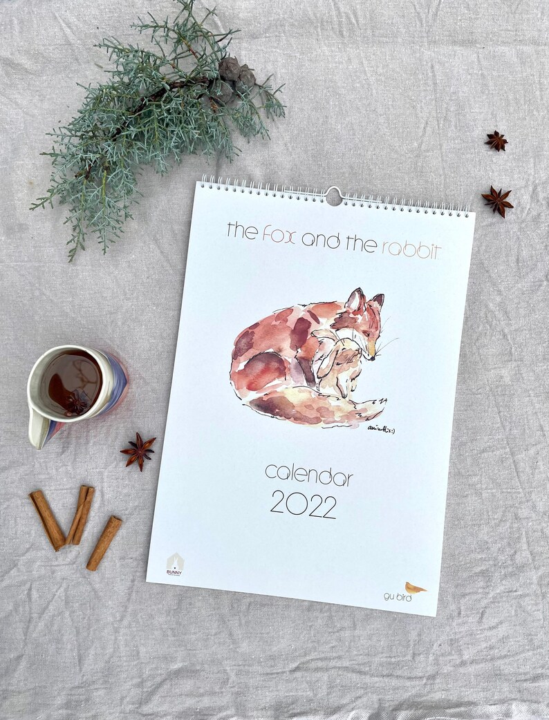 Kunstkalender 2022 Der Fuchs und der Hase Aquarell Kalender - Etsy.de