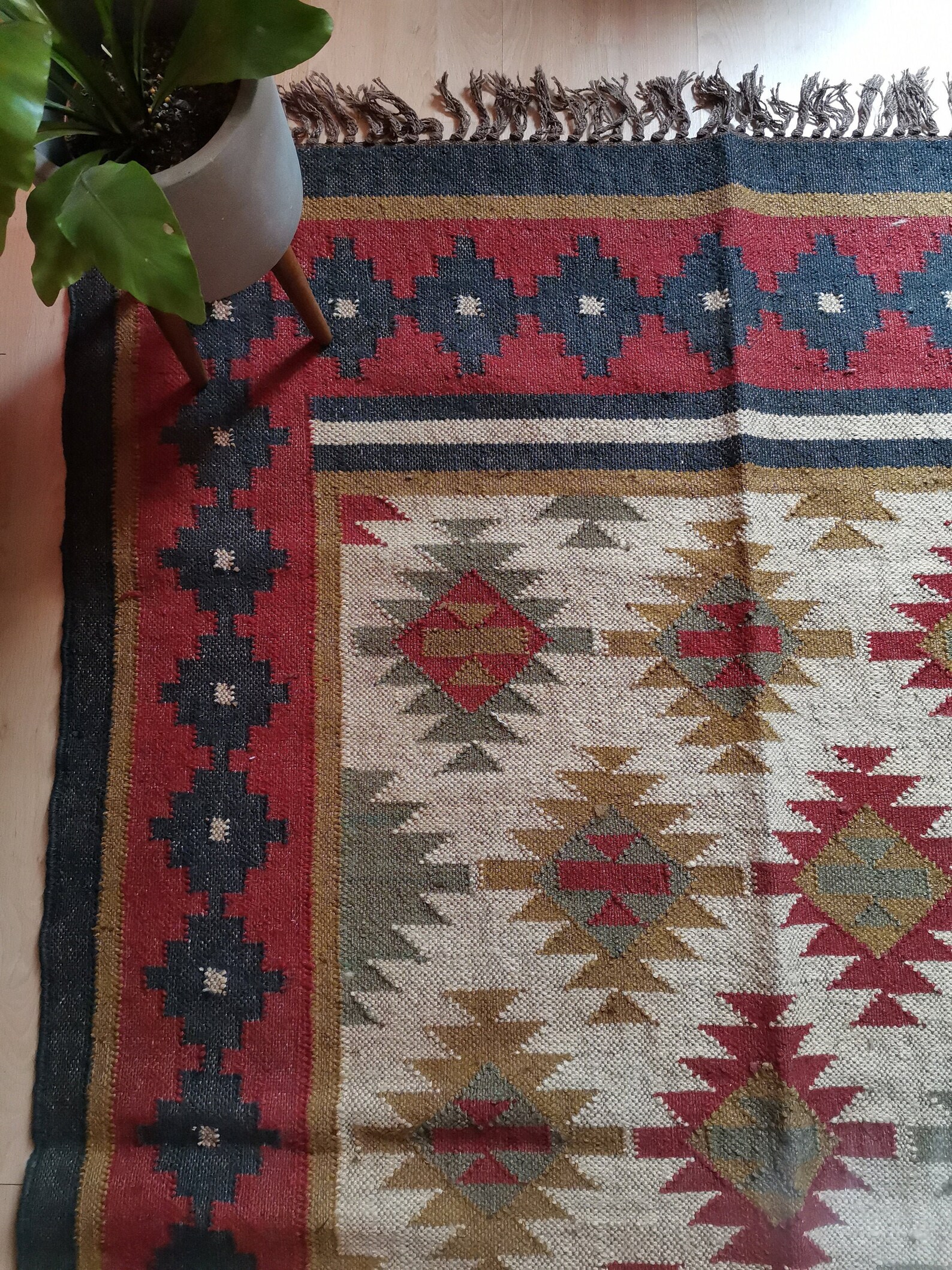 Handwoven Jute Kilim Rug 5x8 Ft Etsy