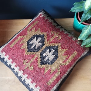Kilim Cushion Cover - Handmade 18x18in