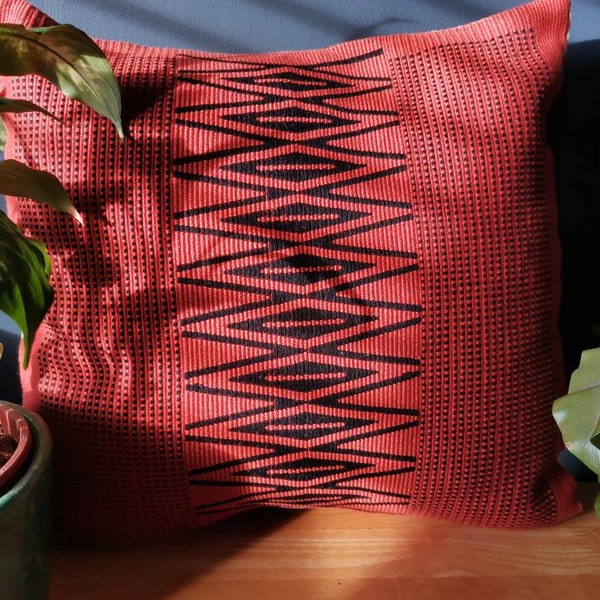 Traditional Naga tribal design cushion cover only 16x16in