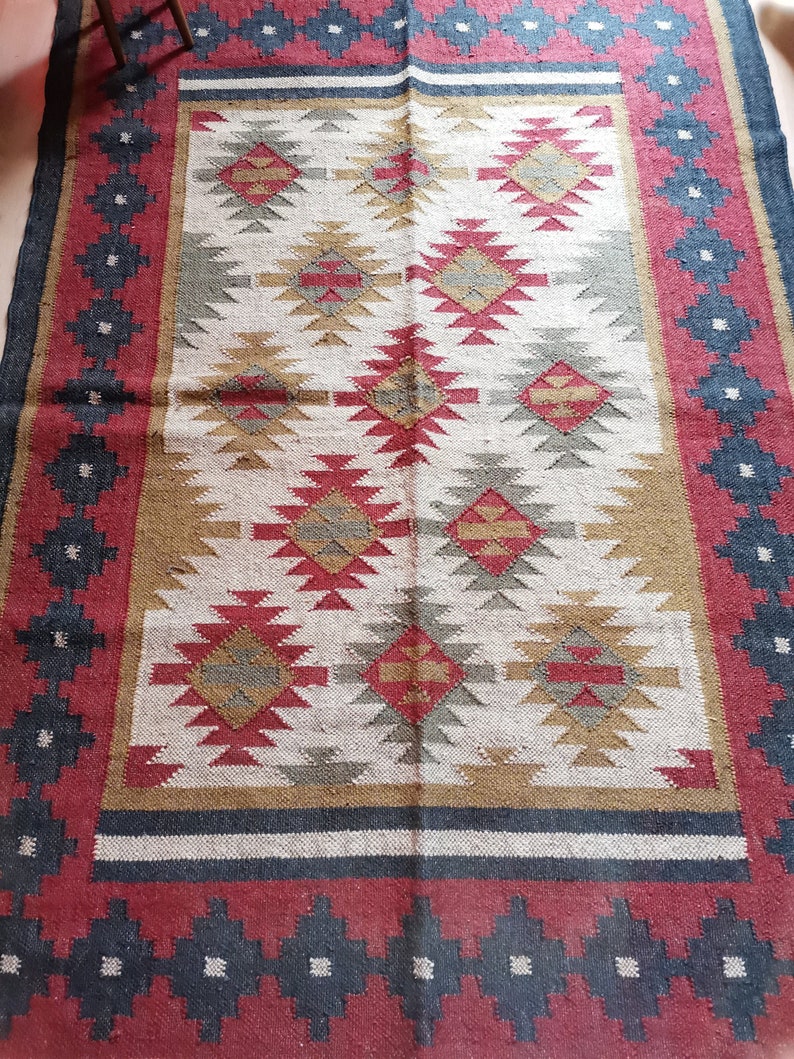 Handwoven Jute Kilim Rug 5x8 Ft Etsy