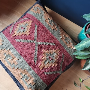 Kilim Cushion Cover - Handmade 18x18in