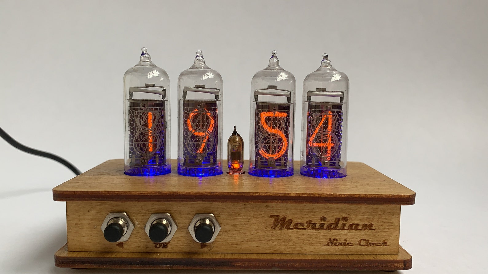 Vintage Nixie Tube Clock with 4x IN14 Tubes Light Bulb Wooden Etsy