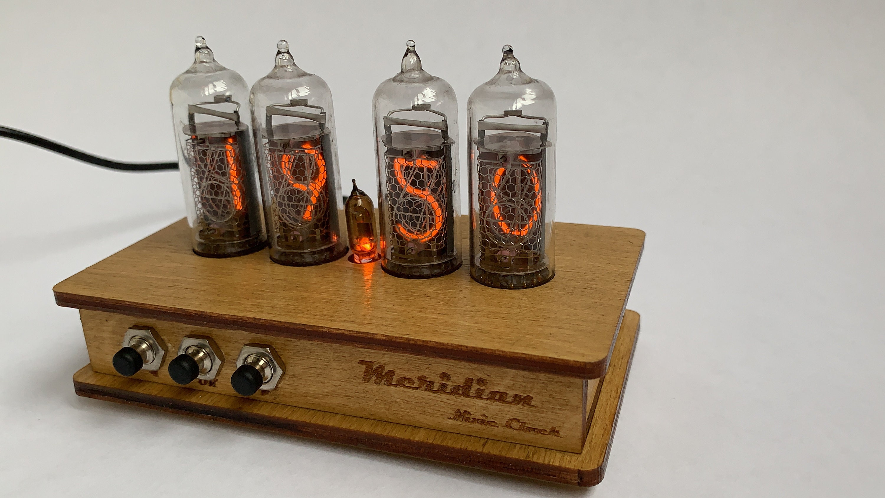 Vintage Nixie Tube Clock with 4x IN14 Tubes Light Bulb Wooden Etsy