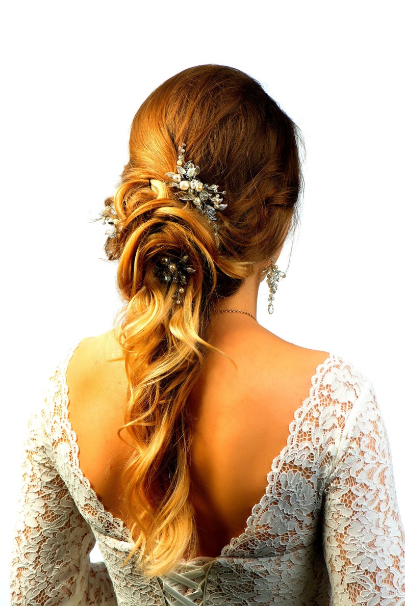 Bridal Hair Pins Wedding Hair Comb And Wedding Hair Pins Set Etsy