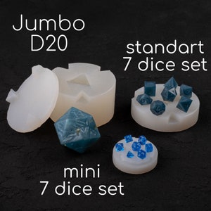 Migugaga DND Dice Mold for Resin Casting, Sharp Edge D&D Silicone Dice  Molds with 36pcs Dice Making Kit, Personalized Silicone DND Dice Molds for  DIY