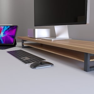 Buy Monitor Stand Monitor Riser Dual Monitor Stand Solid Wood Custom Colors  Desk Shelf Online in India 