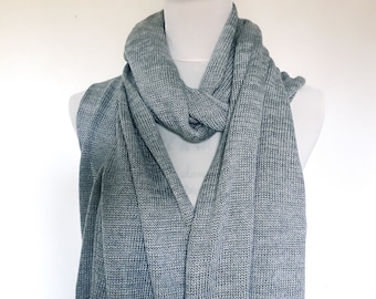 Cashmere silk infinity scarf , minimalist grey scarf for men , gifts for him