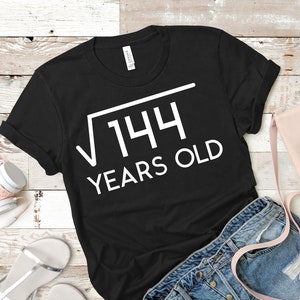 Square Root Of 144 Years Old T-Shirt, Funny 12 Year Old Shirt, 12th Birthday Shirt,12th Bday Shirt, Born In 2007 Shirt