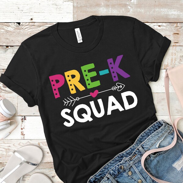 Pre-K Squad Shirt, Pre-K Teacher Shirt, Pre Kinder Shirt, Pre Kinder Teacher Shirt, Kindergarten Shirt, Pre-k Crew, Preschool Teacher Shirt