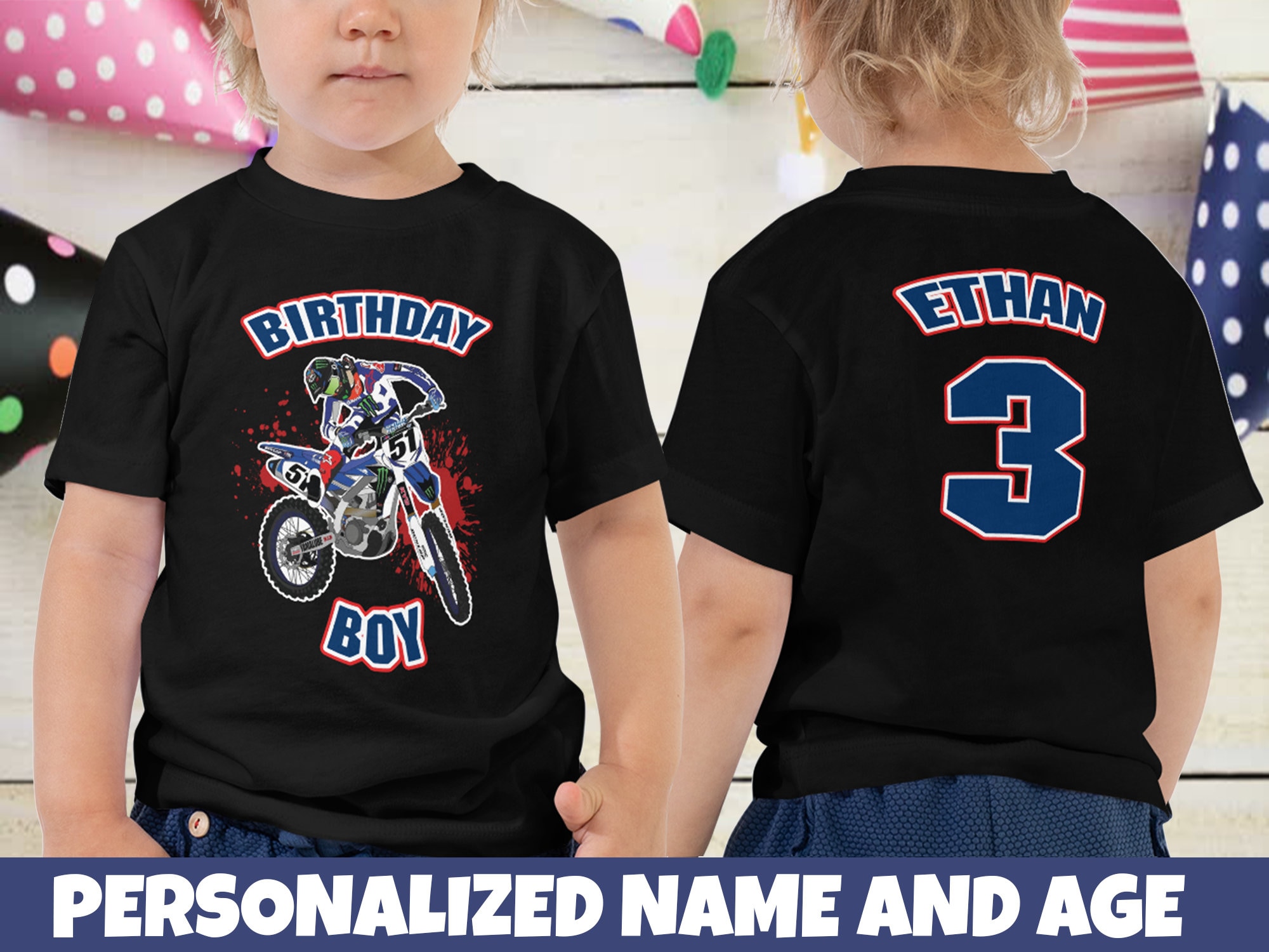 Camisetas personalizadas motocross para cumpleaños con - Etsy México