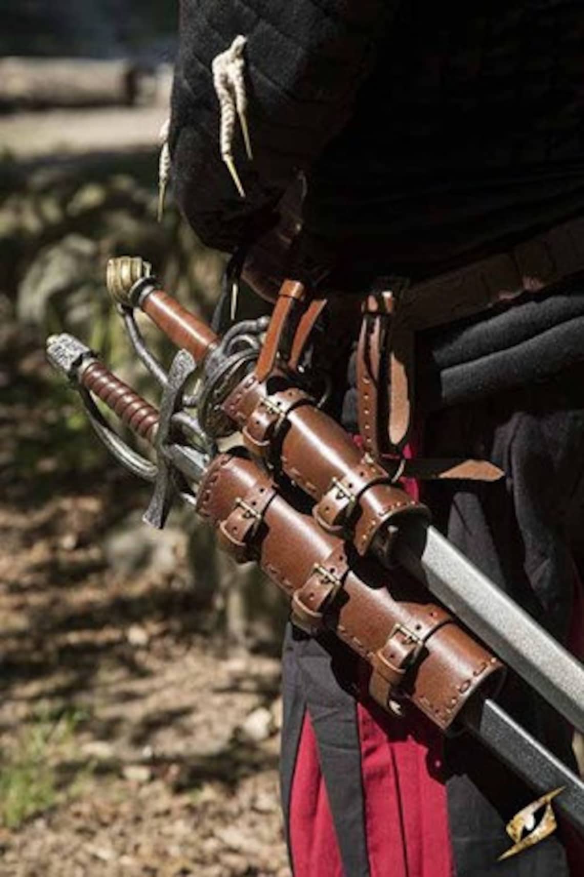 Epic Armoury Double Sword Holster Brown 101665 Etsy