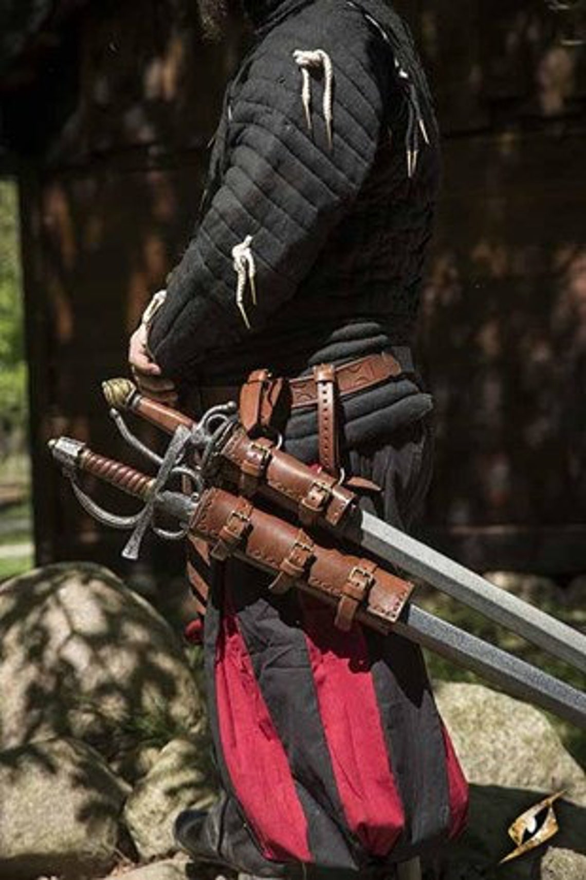 Epic Armoury Double Sword Holster Brown 101665 Etsy