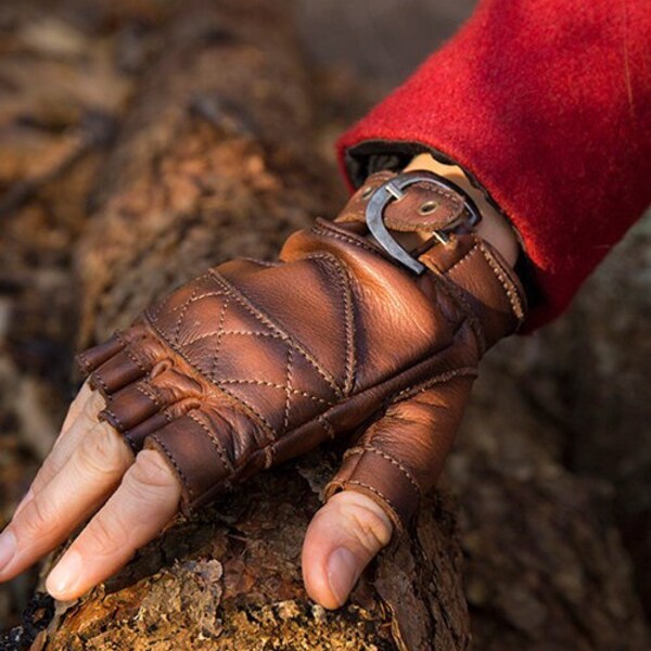 Celtic Gloves Leather - Brown