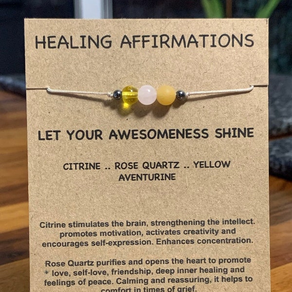 Crystal Healing bracelets/bracelets de cheville/collier affirmation positive Shamballa