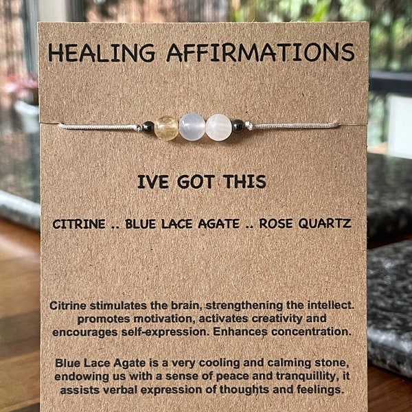 Positive affirmation bracelet/anklet/necklace Crystal Healing