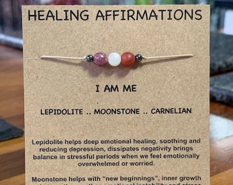 Crystal Healing bracelets/anklets positive affirmations Shamballas