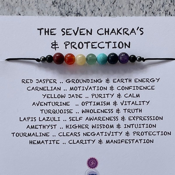 CHAKRA HEALING PROTECTION bracelet de guérison en cristal