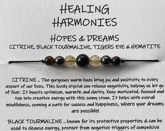 HOPES and DREAMS Crystal Healing bracelet, anklet, necklace ESSENTIAL Oil Roller Option