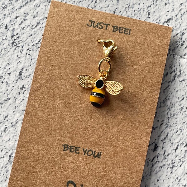 BEE POSITIVE BEES enamel bee clips .. magnet