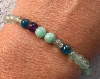 ADHD & ADD emotional support crystal healing bracelet/anklet/necklace, ESSENTIAL Oil Roller, stretch option