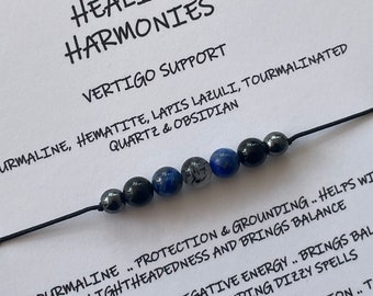 VERTIGO Support bracelet/anklet/necklace Crystal Healing/ESSENTIAL OIL Roller option