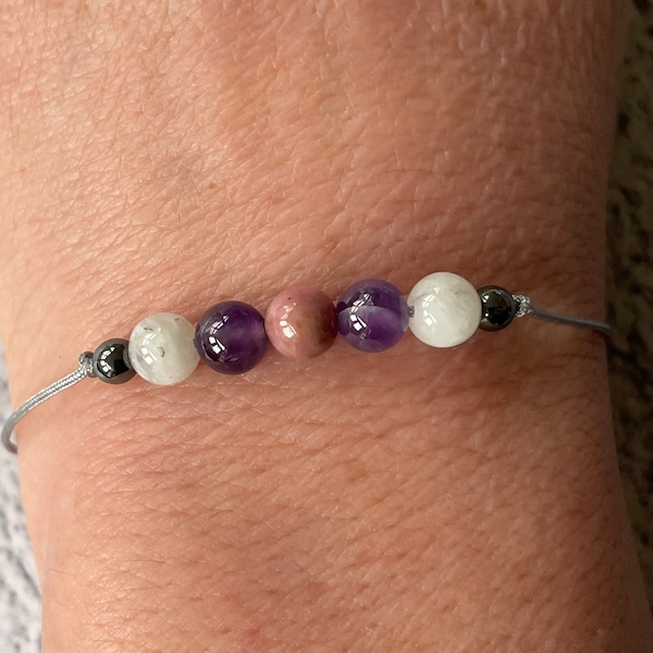 ANXIETY & STRESS  crystal healing bracelet/anklet/necklace ESSENTIAL Oil roller option