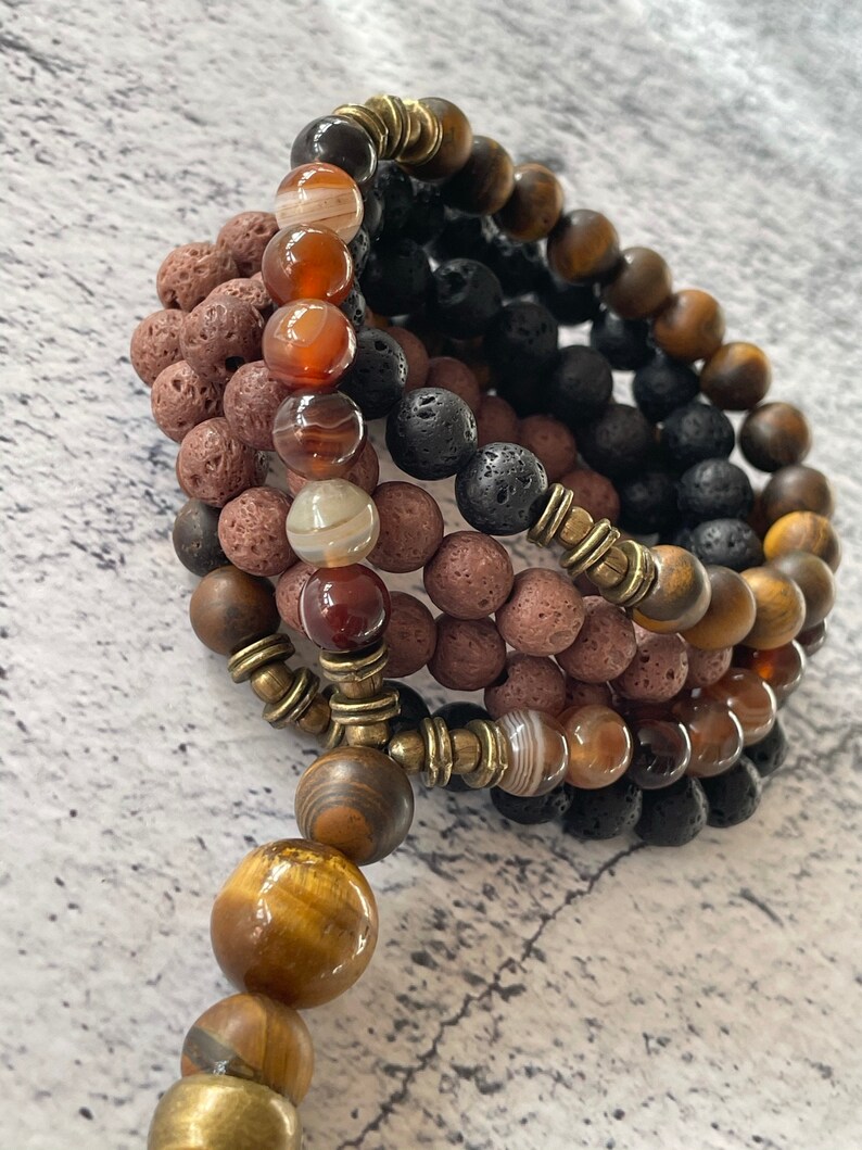 108 MALA Calm & Grounding/crystal Healing Stretch Etsy UK