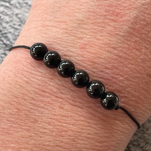 PROTECTION Choice Tourmaline Obsidian Onyx Agate bracelet/anklet/necklace STRETCH - ESSENTIAL Oil Option crystal healing