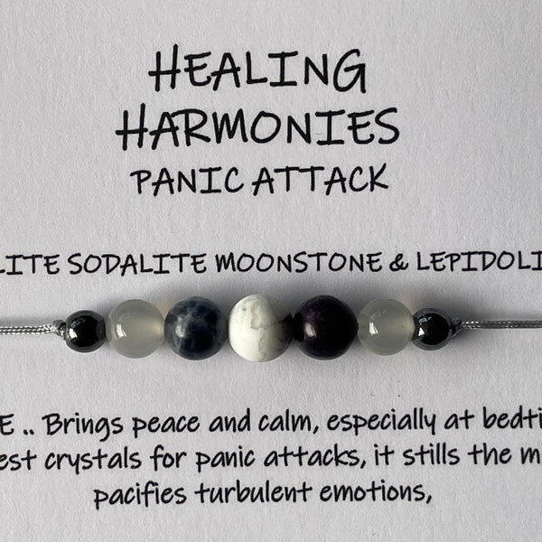 PANIC Attack Support crystal healing bracelet/anklet/necklace ESSENTIAL OIL Roller option