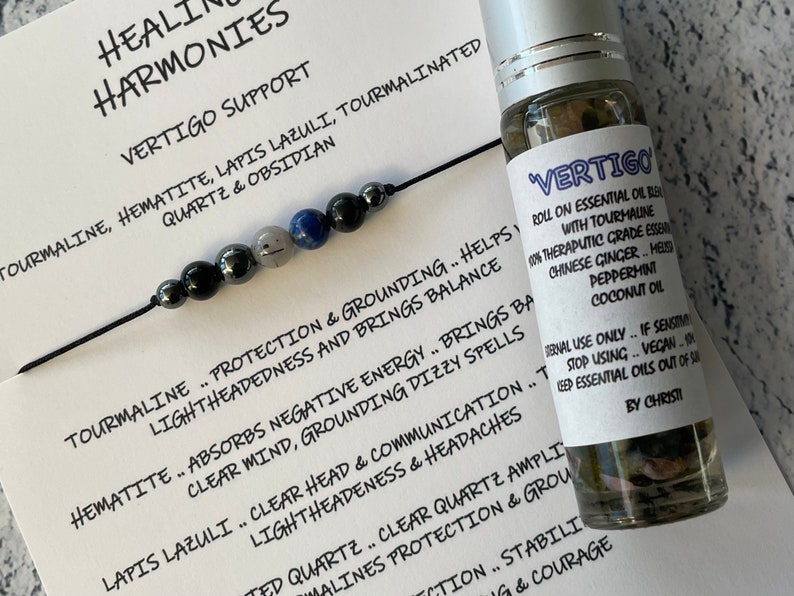VERTIGO Support bracelet/anklet/necklace Crystal Healing/ESSENTIAL OIL Roller option image 8