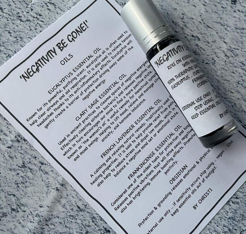 Essential oil roller for keeping negativity away