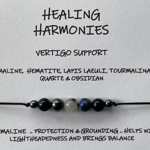 VERTIGO Support bracelet/anklet/necklace Crystal Healing/ESSENTIAL OIL Roller option image 1