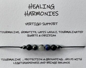 VERTIGO Support Armband/Fußkettchen/Halskette Crystal Healing/ESSENTIAL OIL Roller Option