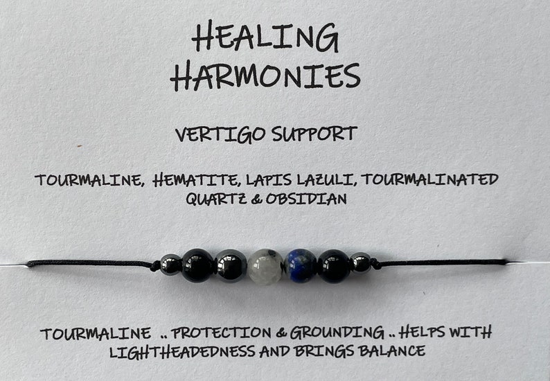 VERTIGO Support bracelet/anklet/necklace Crystal Healing/ESSENTIAL OIL Roller option image 1