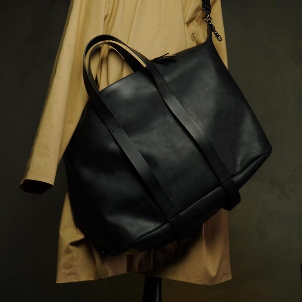 Bolsa de viaje de piel negra: bolsa de lona para equipaje de mano