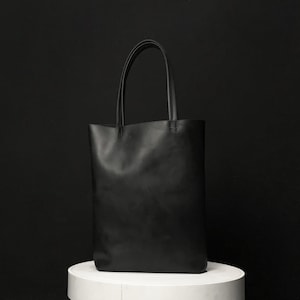 Leather tote bag Black leather bag Shoulder bag