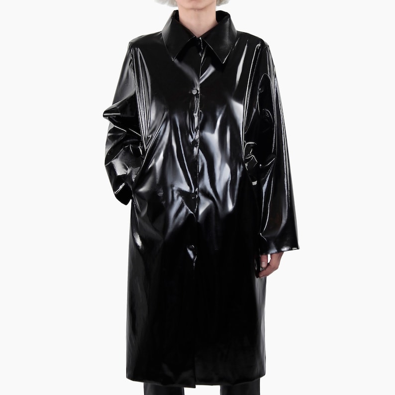 Latex Trench Coat Latex Jacket Custom Women Designer Long Coat Etsy