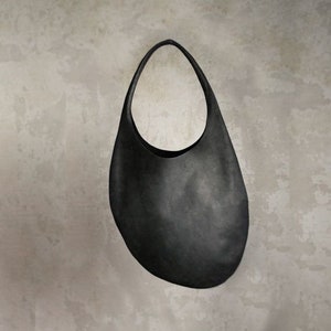 Unique Leather Hobo Bag Calliope with Minimalist Asymmetric Design - Customizable