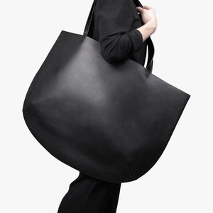 Large leather tote bag M77 Unique giant tote bag