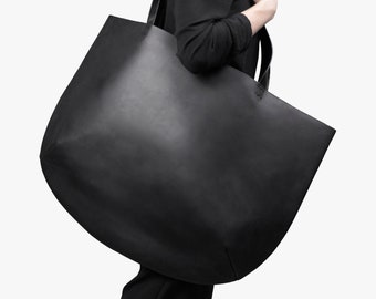 Large leather tote bag M77 Unique giant tote bag