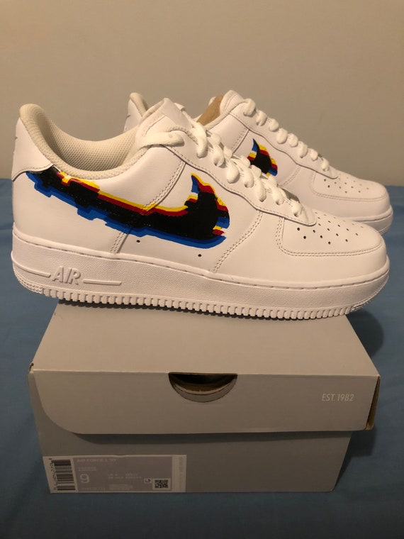 Nike glitch personnalisé Air Force ceux taille hommes 9 | Etsy