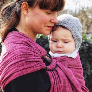 Écharpe à anneaux 100 % soie ERI/teinte naturellement/tissé à la main