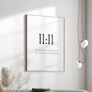 11:11 Print | Angel Numbers Print | Angel Number Poster | Minimalist Decor | Spiritual | Bedroom Wall Art | Trendy Prints | Affirmation