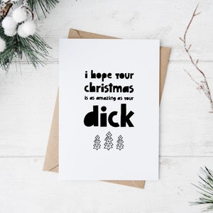 Divertente fidanzato Cartolina di Natale / Cartolina di Natale maleducata / Dick Xmas Card / Regali offensivi / Biglietto di Natale del marito / Biglietto di Natale del gallo