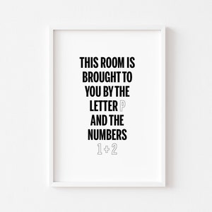 Bathroom Prints | Rude Bathroom Prints | Funny Bathroom Prints | Bathroom Print | Bathroom Wall Art | Bathroom Decor | Letter P Number 1 + 2