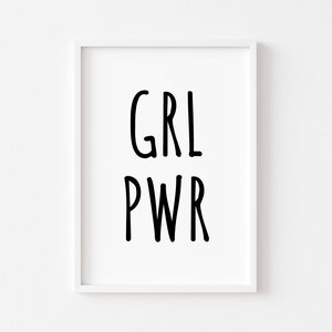 Girl Power | Bedroom Prints | Feminist Print | Bedroom Wall Art | Inspirational Quotes Prints | Bedroom Print | Feminist Poster