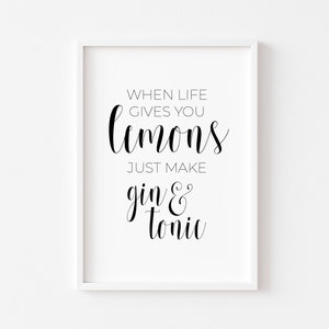 Kitchen Print | Kitchen Wall Art | Kitchen Prints | Food Prints | Gin Print | Alcohol | Kitchen Decor | Home Prints | Home Print | Funny